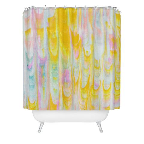 SunshineCanteen marbled pastel dreams Shower Curtain