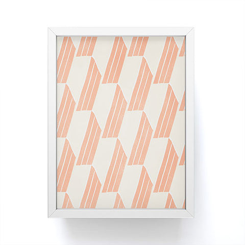 SunshineCanteen minimalist pink hex tile Framed Mini Art Print