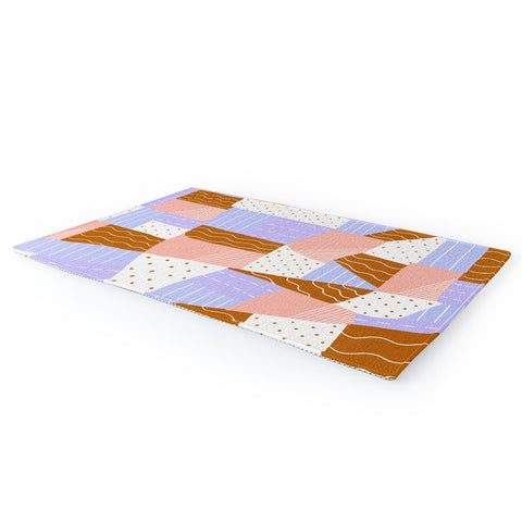 SunshineCanteen modern quilt lilac Area Rug