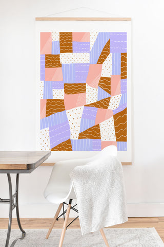 SunshineCanteen modern quilt lilac Art Print And Hanger