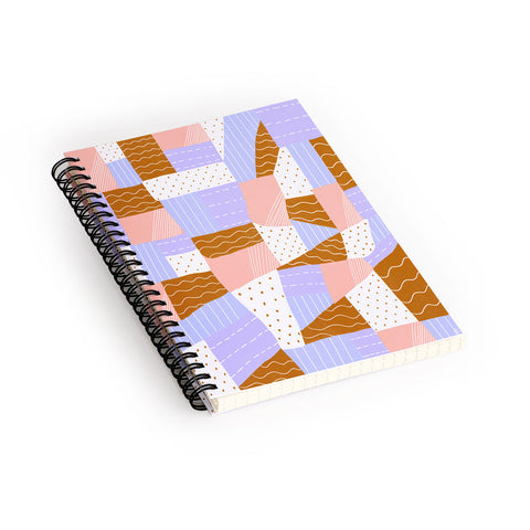 SunshineCanteen modern quilt lilac Spiral Notebook