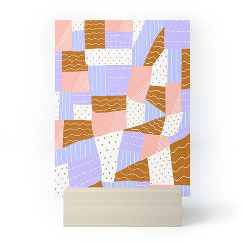 SunshineCanteen modern quilt lilac Mini Art Print
