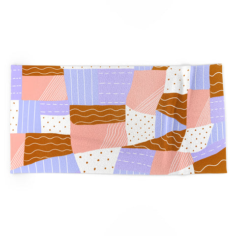 SunshineCanteen modern quilt lilac Beach Towel