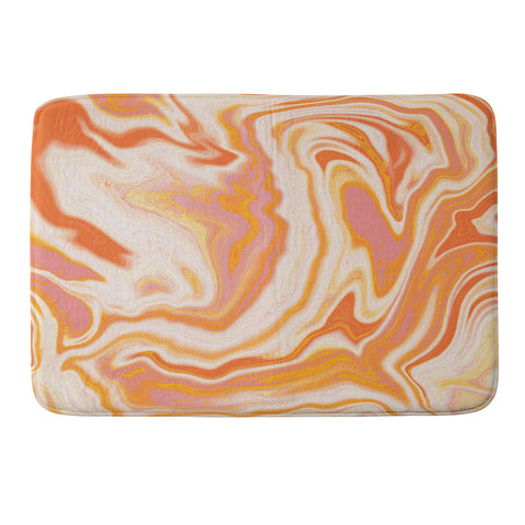 SunshineCanteen orange marble Memory Foam Bath Mat