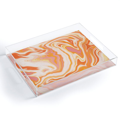 SunshineCanteen orange marble Acrylic Tray