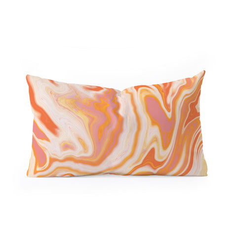SunshineCanteen orange marble Oblong Throw Pillow
