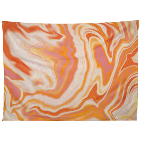 SunshineCanteen orange marble Tapestry