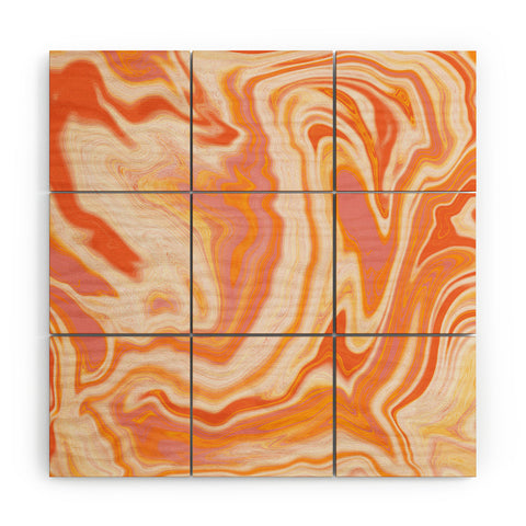 SunshineCanteen orange marble Wood Wall Mural