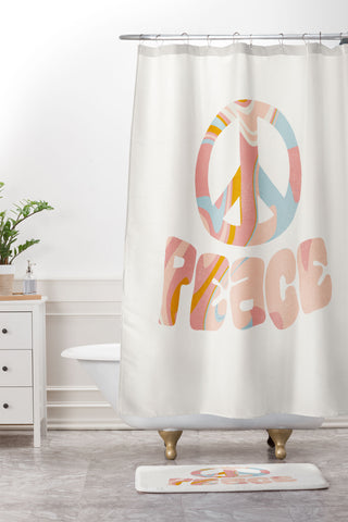 SunshineCanteen peace 3 Shower Curtain And Mat