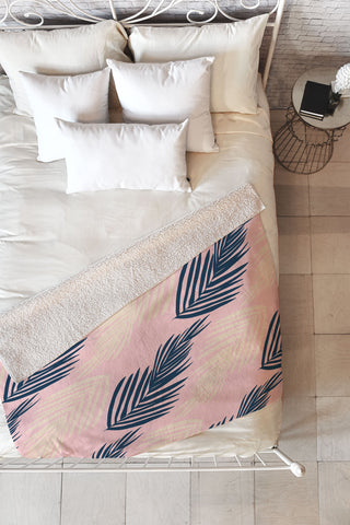 SunshineCanteen Pink Palms Fleece Throw Blanket