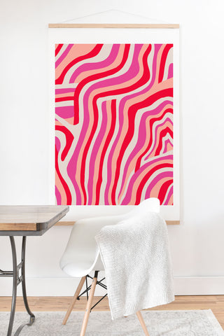 SunshineCanteen pink zebra stripes Art Print And Hanger