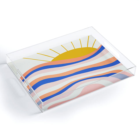 SunshineCanteen sunrise surf Acrylic Tray