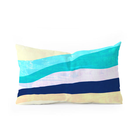 SunshineCanteen white sands and waves Oblong Throw Pillow