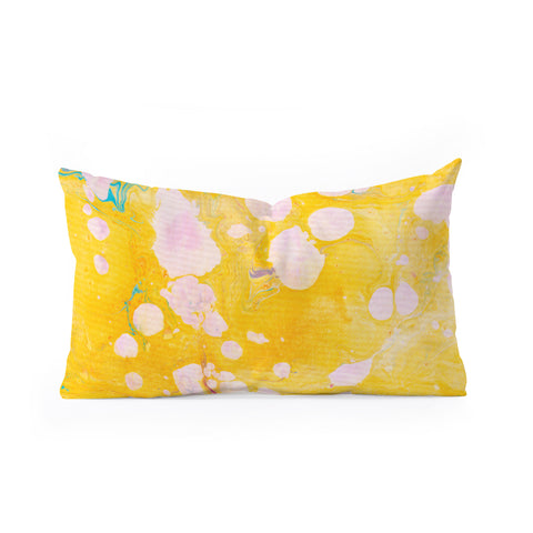 SunshineCanteen yellow cosmic marble Oblong Throw Pillow
