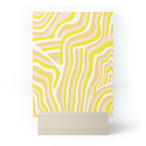 SunshineCanteen yellow zebra stripes Mini Art Print