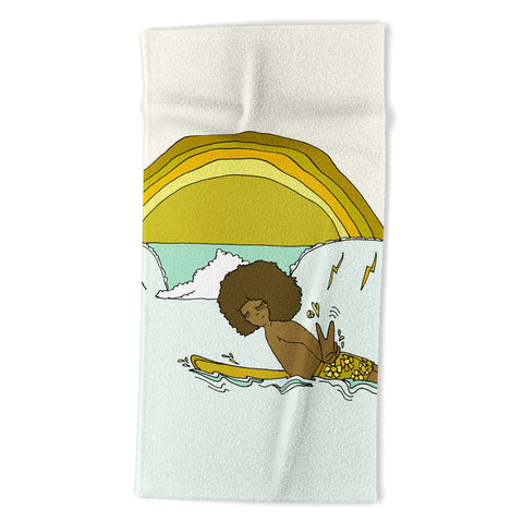 surfy birdy buttons kaluhiokalani 70s surf legend Beach Towel