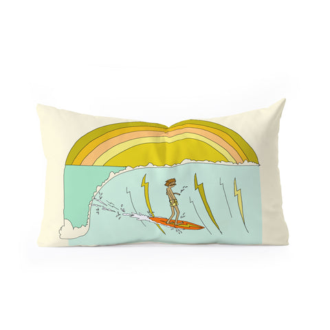 surfy birdy gerry lopez pipeline 70s daydreams Oblong Throw Pillow
