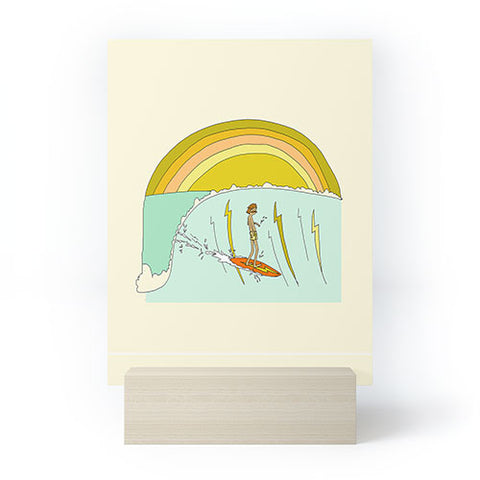 surfy birdy gerry lopez pipeline 70s daydreams Mini Art Print