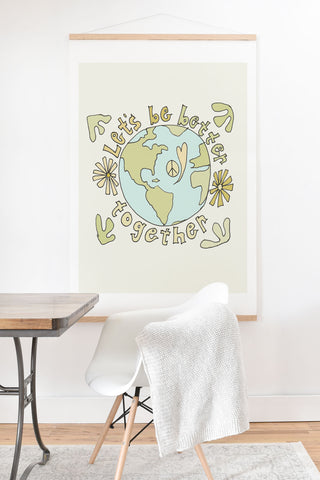surfy birdy lets be better together Art Print And Hanger