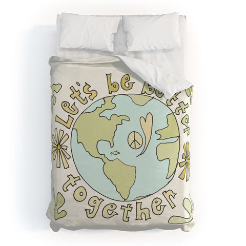 surfy birdy lets be better together Duvet Cover