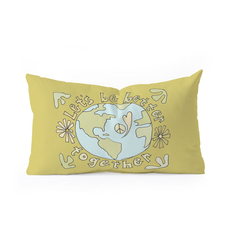 surfy birdy lets be better together Oblong Throw Pillow