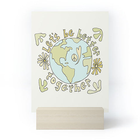 surfy birdy lets be better together Mini Art Print