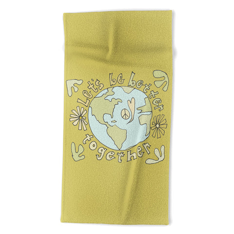 surfy birdy lets be better together Beach Towel