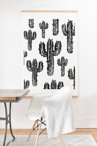 Susanne Kasielke Cactus Party Desert Matcha Black and White Art Print And Hanger