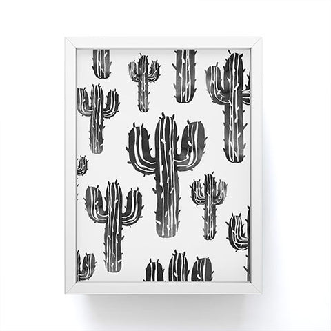 Susanne Kasielke Cactus Party Desert Matcha Black and White Framed Mini Art Print