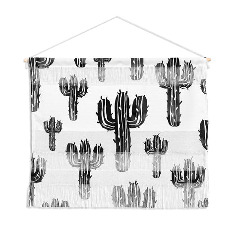 Susanne Kasielke Cactus Party Desert Matcha Black and White Wall Hanging Landscape