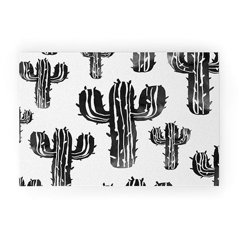 Susanne Kasielke Cactus Party Desert Matcha Black and White Welcome Mat