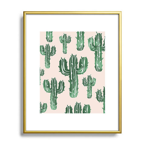 Susanne Kasielke Cactus Party Desert Matcha Metal Framed Art Print