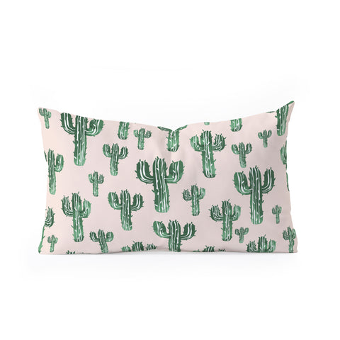 Susanne Kasielke Cactus Party Desert Matcha Oblong Throw Pillow