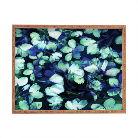 Susanne Kasielke Cherry Blossoms Blue Rectangular Tray