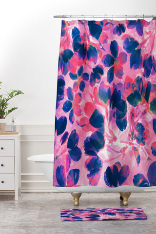 Susanne Kasielke Cherry Blossoms Neon Shower Curtain And Mat