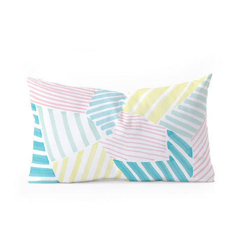 Susanne Kasielke French Reviera Seaside Stripes Oblong Throw Pillow