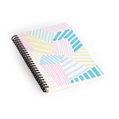 Susanne Kasielke French Reviera Seaside Stripes Spiral Notebook