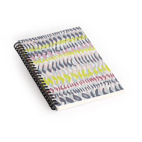 Susanne Kasielke Geometric Brushstroke Marks Spiral Notebook