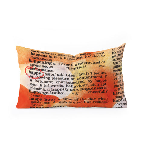 Susanne Kasielke Happy Dictionary Art Oblong Throw Pillow