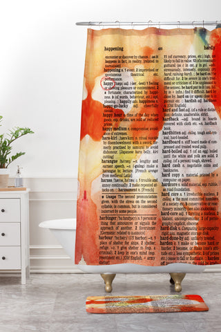 Susanne Kasielke Happy Dictionary Art Shower Curtain And Mat