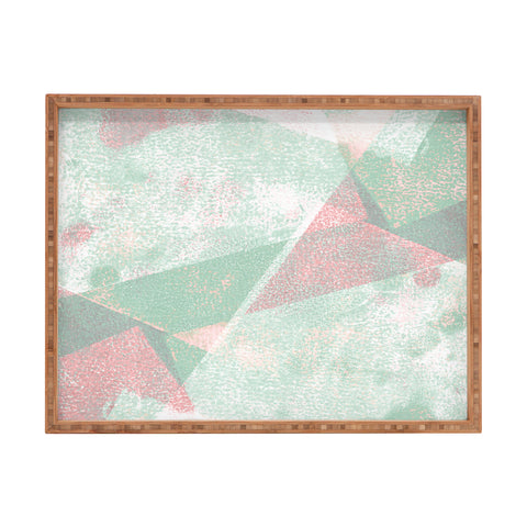 Susanne Kasielke Holistic Geometric Texture Pink Rectangular Tray
