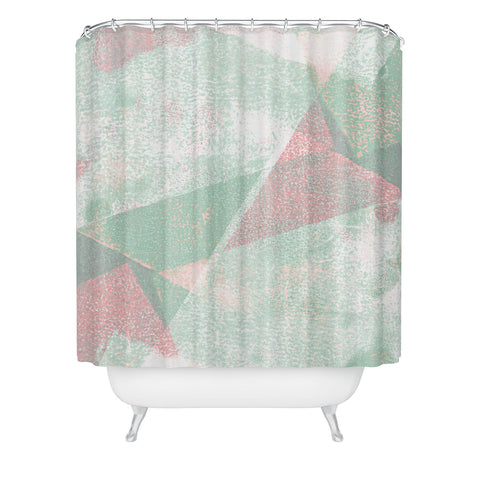 Susanne Kasielke Holistic Geometric Texture Pink Shower Curtain