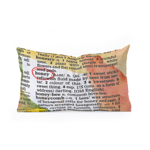 Susanne Kasielke Honey Dictionary Art Oblong Throw Pillow