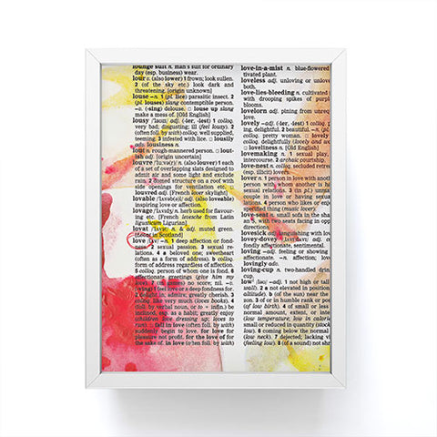 Susanne Kasielke Love Dictionary Art Framed Mini Art Print