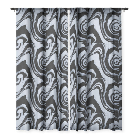 Susanne Kasielke Marble Structure Desert Sage Dark Sheer Window Curtain