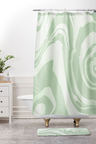 Susanne Kasielke Marble Structure Desert Sage Shower Curtain And Mat