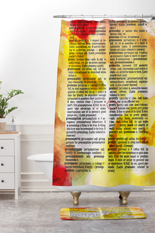 Susanne Kasielke Pretty Dictionary Art Shower Curtain And Mat
