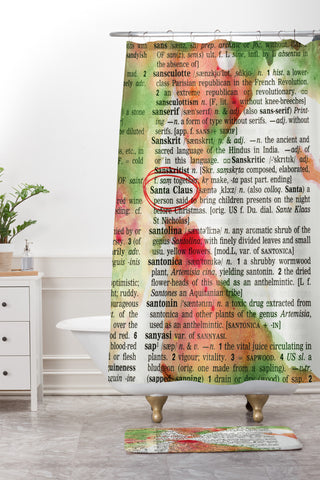Susanne Kasielke Santa Claus Dictionary Art Shower Curtain And Mat