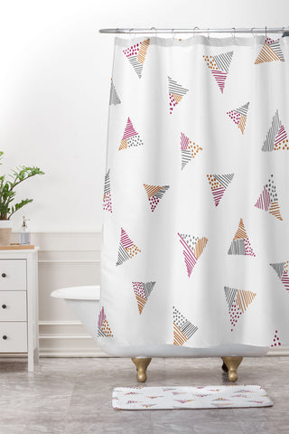 Susanne Kasielke Scandinavian Kiddo Triangles Shower Curtain And Mat