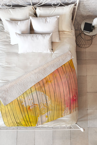 Susanne Kasielke Stripy Collage Fleece Throw Blanket